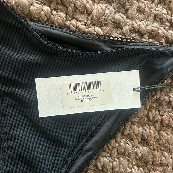 Mackenzie Black Ribbed Bikini Bottom - Picture 2 of 5